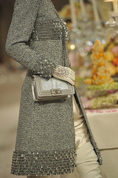 A detail of a model is seen as she walks the runway during the Chanel Paris-Bombay Show at Grand Palais on December 6, 2011 in Paris, France.