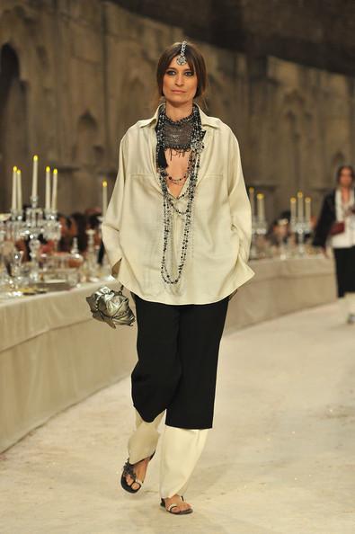 Model Caroline de Maigret walks down the runway during the Chanel Paris-Bombay Show at Grand Palais on December 6, 2011 in Paris, France.