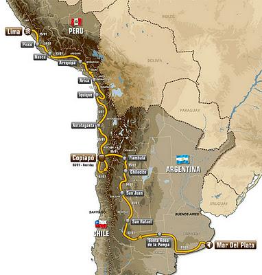 Dakar 2012: Recorrido