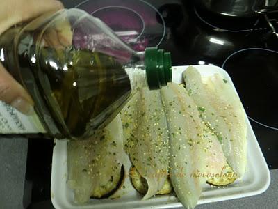 Lomos de lubina con berenjena
