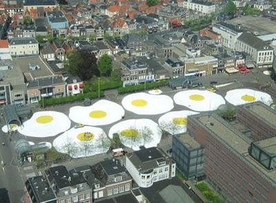 Paisajismo urbano con huevos