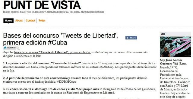Primer tuitazo por #DerechosdeCuba