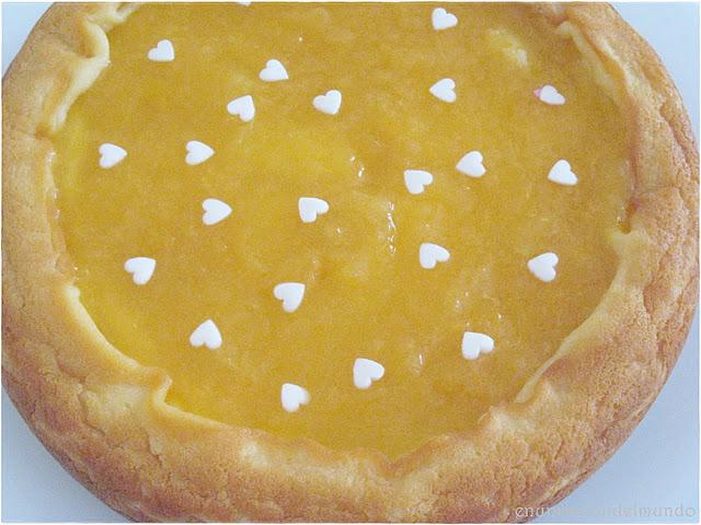 Tarta de queso con mermelada de naranja