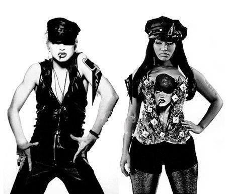 Madonna Kiss Nicki Minaj Beso de Madonna y Nicki Minaj durante la grabación del video de