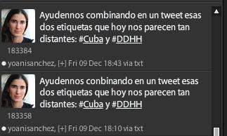 Reiteradamente @YoaniSanchez hizo un desesperado llamado a cambiar el hashtag