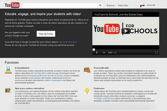 Youtube para centros educativos