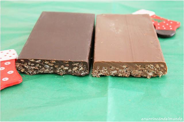 Turrones crujientes chocolate con leche y chocolate al 90%