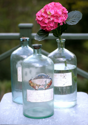 Jarrones y botellas de vidrio Vintage