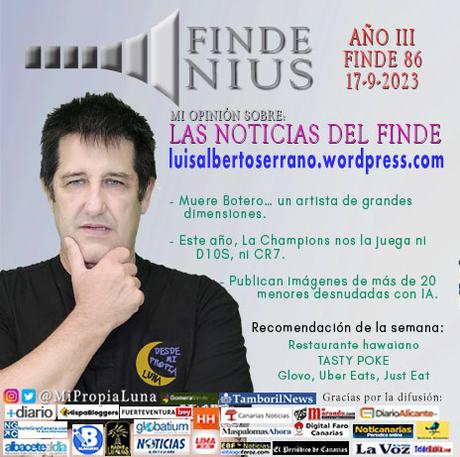 Mi opinión de la semana en FINDE NIUS (año 3 – finde 86) Mi opinión de la semana en FINDE NIUS (año 3 – finde 86)