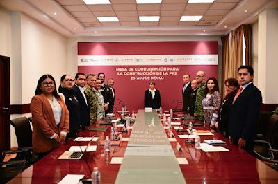LA GOBERNADORA DELFINA GÓMEZ INSTALA PRIMERA MESA DE COORDINACIÓN PARA LA CONSTRUCCIÓN DE LA PAZ  EN EL ESTADO DE MÉXICO
