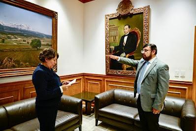 LA GOBERNADORA DELFINA GÓMEZ TOMA PROTESTA A TITULARES DE SECRETARÍA DE FINANZAS, DE DESARROLLO URBANO E INFRAESTRUCTURA Y OFICIAL MAYOR DEL GOBIERNO DEL ESTADO DE MÉXICO