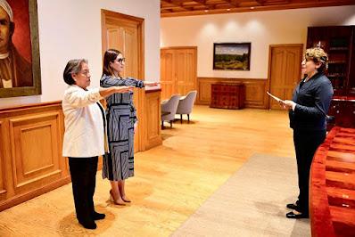 LA GOBERNADORA DELFINA GÓMEZ TOMA PROTESTA A TITULARES DE SECRETARÍA DE FINANZAS, DE DESARROLLO URBANO E INFRAESTRUCTURA Y OFICIAL MAYOR DEL GOBIERNO DEL ESTADO DE MÉXICO