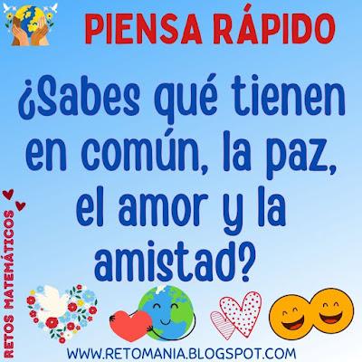 ACERTIJO Paz, Día Internacional de la Paz, Semana por la Paz, Desafíos matemáticos, Retos matemáticos, Problemas matemáticos, Problemas de Ingenio, Problemas de Lógica, Problemas de matemáticas, Acertijo, Acertijo matemático, Adivinanza, Acertijo visual
