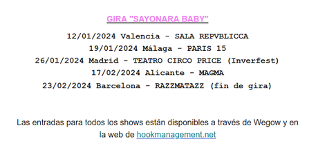 MISS CAFFEINA: GIRA 'SAYONARA BABY' MISS CAFFEINA: GIRA 'SAYONARA BABY'