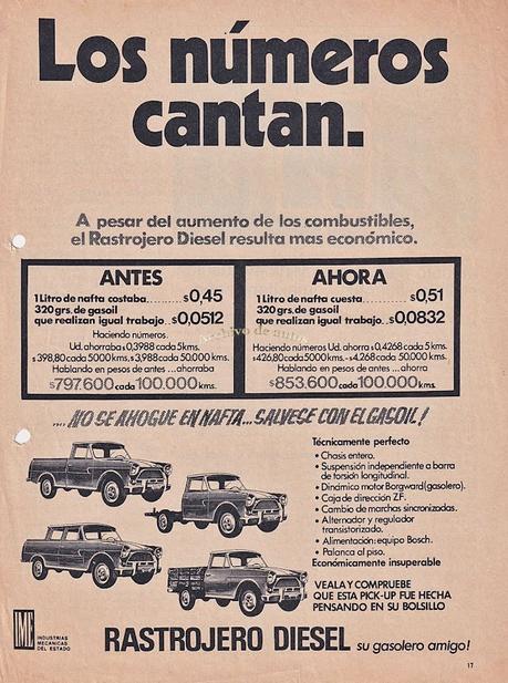 Rastrojero Diesel con motor Borgward de 52 HP del año 1971