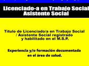 Licenciado-a Trabajo Social,Asistente Social