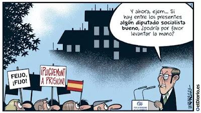 El PSOE sorprendió con Óscar Puente y Feijóo lo calificó como “el club de la comedia”.