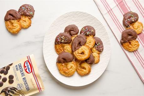 Palmeritas con baño de chocolate para repostería de Dr. Oekker