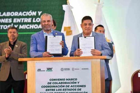 San Luis Potosí y Michoacán fortalecen lazos con convenio de impulso regional