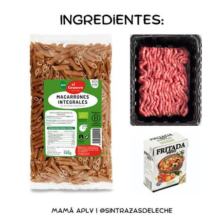 Macarrones con carne y pisto - Receta rápida Macarrones con carne y pisto - Receta rápida
