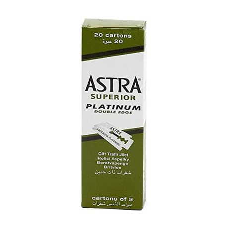 Astra Platinum Hojas de afeitar unisex de doble filo (inoxidable), 20 cajas de 5 hojas