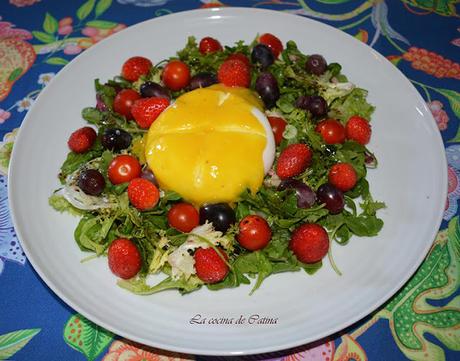 Ensalada de Burrata con emulsión de mango