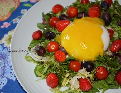Ensalada de Burrata con emulsión de mango