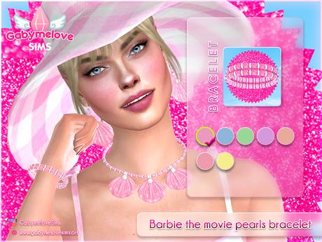 Sims 4 CC | Accessory: Barbie the movie pearls bracelet | Gabymelove Sims | mod, mods, accesories, accesorio, accesorios, jewerly, doll, Ruth Handler, Margot Robbie, film, película, perlas, sea, seashell, shells, brazalete, pulsera, pulseras, 2023
