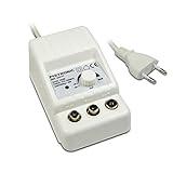 Metronic 332177 - Amplificador Antena TV de Interior para Canales TDT, Compatible 4G/5G, 26dB, 2 Salidas con Toma TV 9,52mm, Blanco