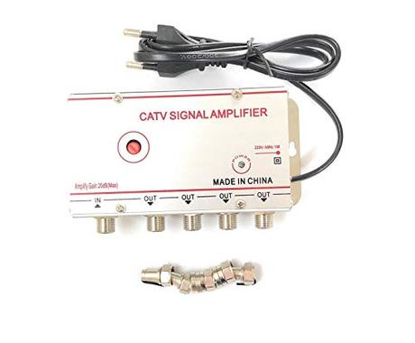 TEMPO DI SALDI Amplificador Digital terrestre para Antenas de televisión analógica o Digital de 4 Salidas