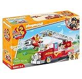 PLAYMOBIL Duck ON Call 70911 Camión de Bomberos con miniavión, con luz y Sonido, Juguete para niños a Partir de 3 años