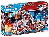PLAYMOBIL 70935 City Action Vehículo Bomberos: US Tower Ladder, con Luz y Sonido, Juguete para Niños a Partir de 5 Años, Multicolor