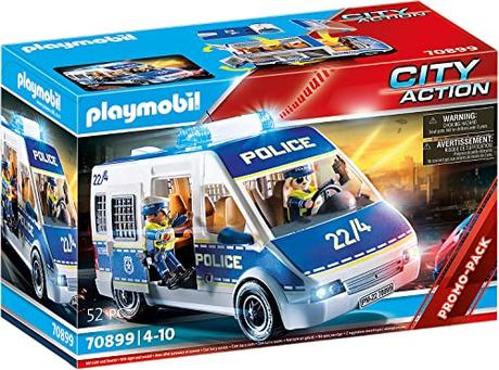 PLAYMOBIL City Action 70899 Coche de policía, con luz y Sonido, Juguetes para niños Mayores de 4 años