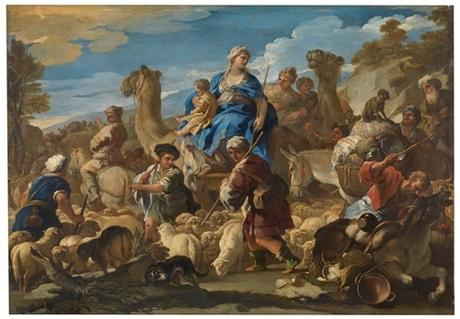 Viaje de Jacob a Canaán o viaje de Rebeca a Canaán de Luca Giordano