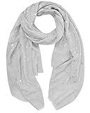 Yuson Girl Bufanda Mujer Elegante Chal Negro Estola Pelo de Gasa Transparente Pañuelo Con patrones de estrellas y luna bronceado y estampado plateado 70 * 180cm