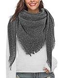 heekpek Bufandas Mujer Invierno Chales Cálido Moda Bufandas Largas de Invierno Chal Borla (gris)