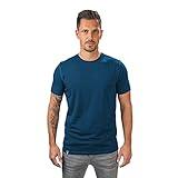 Alpin Loacker- Camisetas Manga Corta Hombre de 100% Lana de Merino, Camiseta termica Hombre, Manga Corta para Deporte, Trekking, Gym, Esquí, Azul M