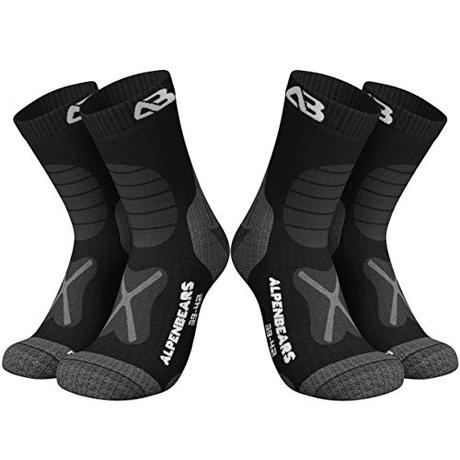 Alpen Bears Calcetines Lana Merino Trekking - Calcetines Antiampollas Senderismo Termicos - 2 Pares - Calcetines Senderismo Hombre, Mujer y Niños - Calcetines Trekking Hombre y Mujer