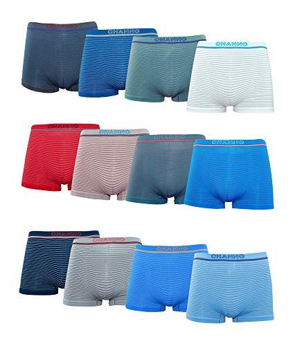 El Mejor 10 calzoncillos niño de 2024: La Elección de los Especialistas Channo Pack de 12 - Calzoncillos Boxer Lycra de niños sin Costuras con Rayas horizontales. Talla 14-16 años