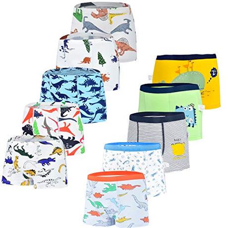 JackLoveBriefs Calzoncillos niño de algodón Paquete de 10 (2-4 años) Multicolor，Talla：M