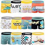 Cogindss Xmrlvn Ropa Interior para niños Calzoncillos bóxer Algodón Patrón de Dinosaurio Ropa Interior para niños Paquete de 12, 5-7 años, Multicolor, Tamaño: L