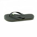 R-ISLAND Chanclas mujer,sandalias,adulto,logo Brasil, comodo, para la piscina,playa,casa,ducha.. etc (NEGRO, numeric_36)