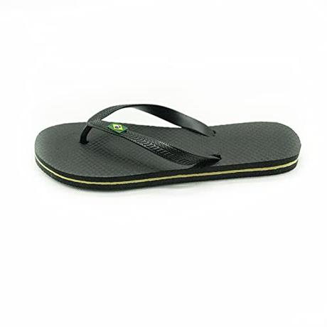 R-ISLAND Chanclas mujer,sandalias,adulto,logo Brasil, comodo, para la piscina,playa,casa,ducha.. etc (NEGRO, numeric_36)