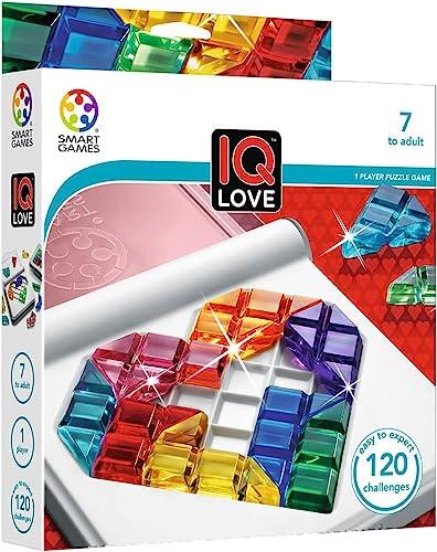 smart games - IQ Love, Puzzle Game with 120 Challenges, 2 Playing Modes, 7+ Years