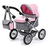 Bayer Design 13008Aa, Cochecito, Carro Muñecas Trendy, Plegable, Gris, Rosa, Color