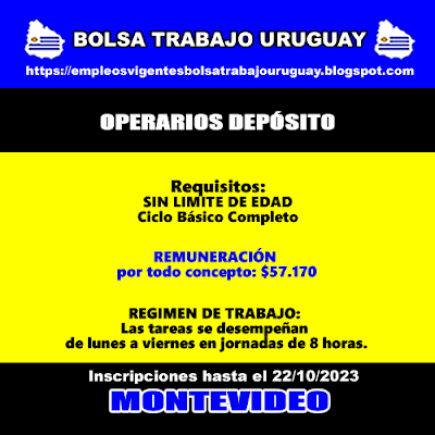 OPERARIOS DEPÓSITO OPERARIOS DEPÓSITO