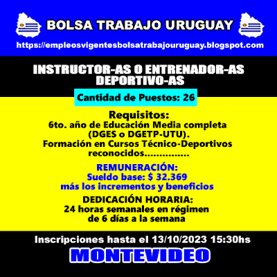 INSTRUCTOR-AS O ENTRENADOR-AS DEPORTIVO-AS