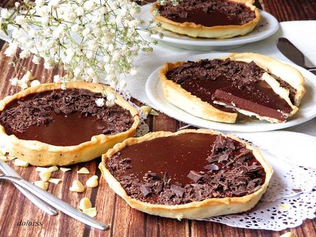 Tartas individuales de chocolate
