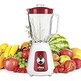 Ufesa BS4717 Ruby Red Batidora de Vaso, 1500W Potencia Max, Jarra de Cristal de 1.5L, 2 Velocidades + Pulse, Cierre Hermético, Pica hielo, 4 Cuchillas de Acero Inoxidable, Libre de BPA, Blanco/Rojo