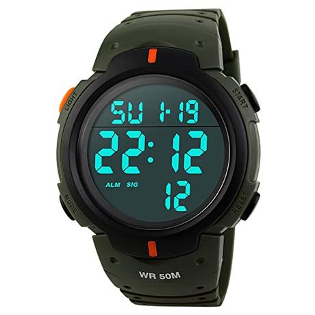ROSEBEAR Reloj de Caballero de Cuarzo,Multifuncional Digital Relojes,Relojes Deportivo a Prueba de Agua 50M,Reloj de Multifuncional Impermeable Luminoso,Gran Cara LED con Alarma